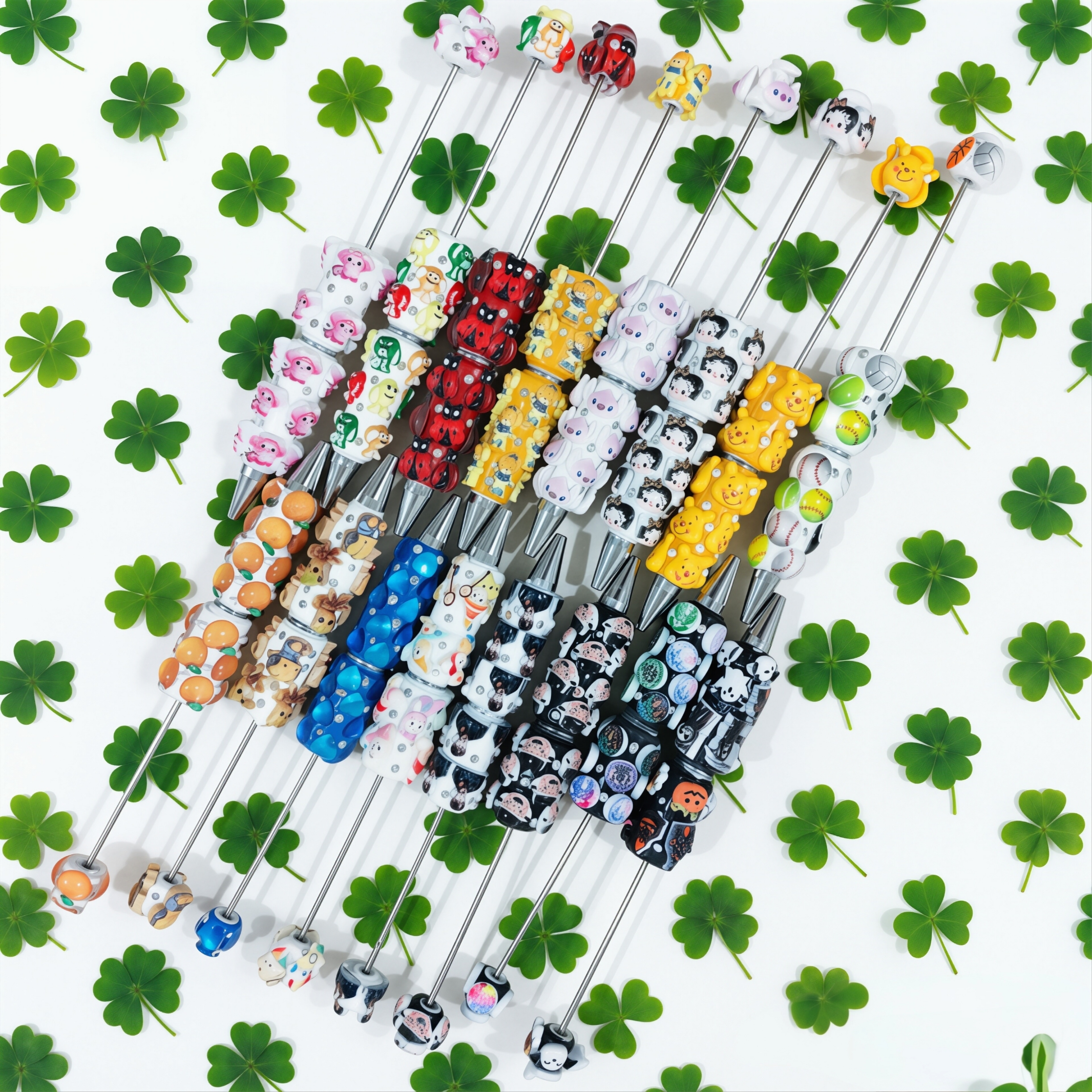 Clover+Beady Pens-10Bags+Clover Award+Dice Number Get More Beads