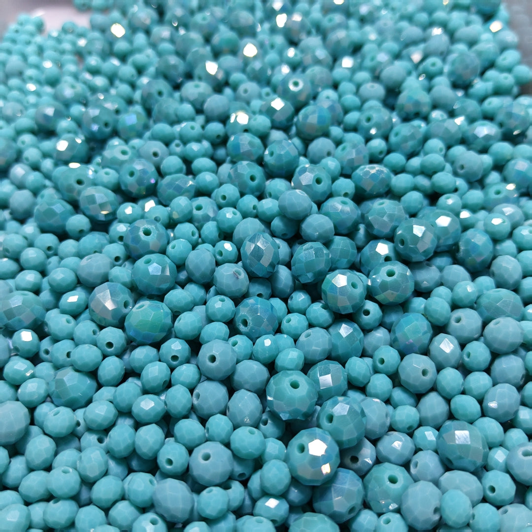 Clover+Faceted Glass Bead-10bags
