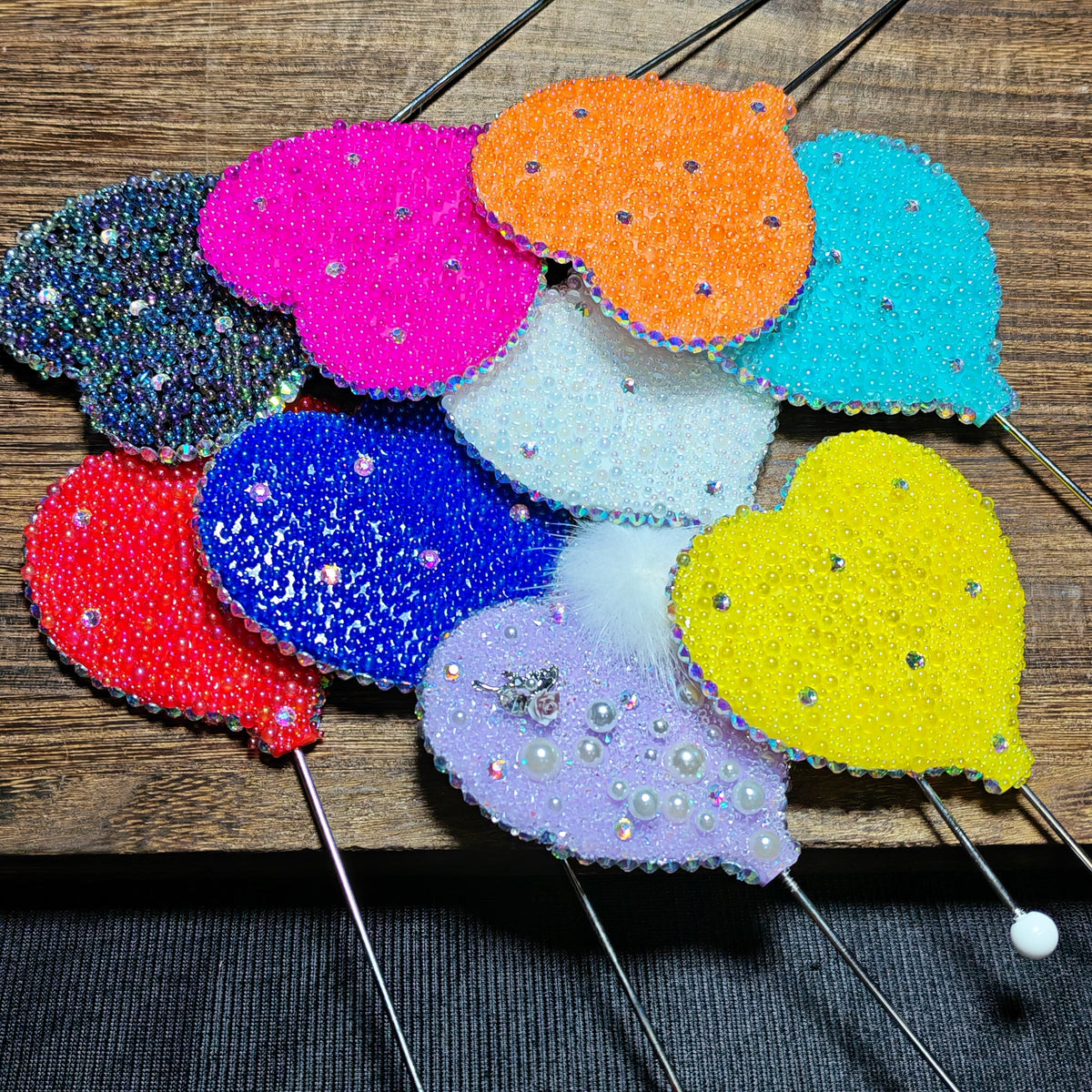 Heart Shape Beady Mirror- 3PCS in SET