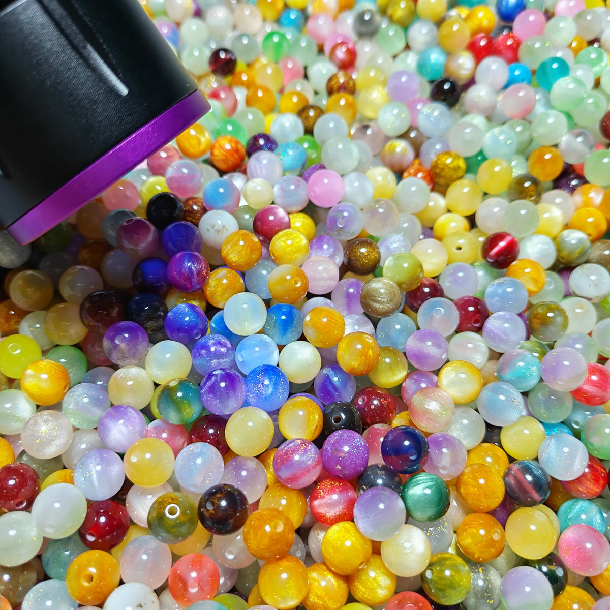 Discounted-Size-8mm Resin Beads(Have UV Color changing)-150ml